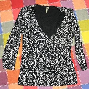 Black and White Paisley Blouse